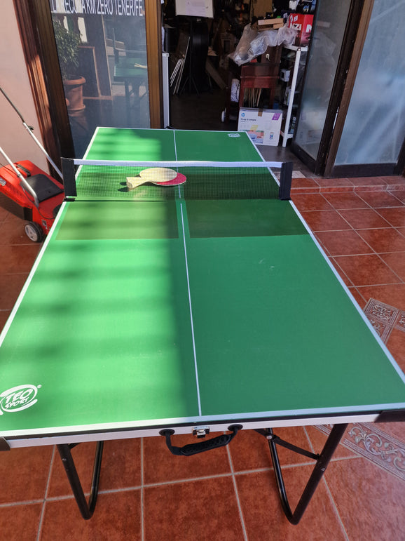 Mesa de Ping Pong Plegable con 2 Raquetas, 2 Bolas y 1 Red con Soportes,182 x 86,5 x 75 cm,