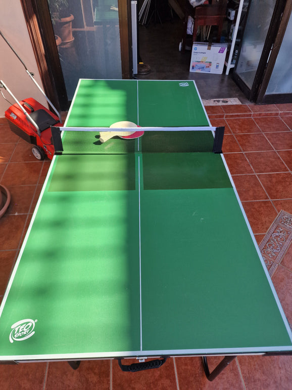 Mesa de Ping Pong Plegable con 2 Raquetas, 2 Bolas y 1 Red con Soportes,182 x 86,5 x 75 cm,