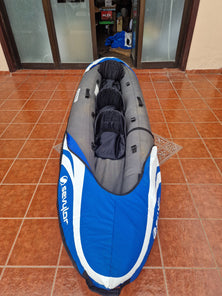 Kayak Inflable Hudson, Canoa Canadiense 2+1 Personas, Kayak de mar, 374 x 89 cm