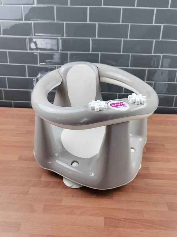 OKBABY Babysun - Asiento de Baño para Bebé, Color Gris y Blanco