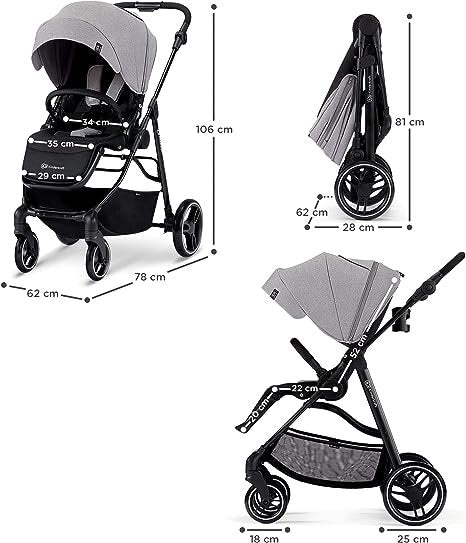 Silla bebe de Paseo, Carrito bebé, cochecito bebé, Reversible, Suspensión, Impermeable