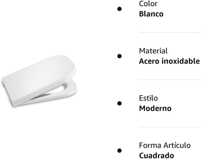 Roca ,NUEVO, Asiento y Tapa Supralit®, Caída Amortiguada, The Gap Square Compacto, Blanco