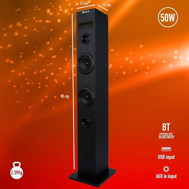 Altavoz de Torre, Bluetooth de 50W .