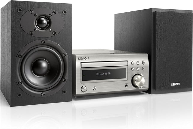 Mini cadena ,Denon D-M 41 - Sistema compacta Hi-FI 2x 30W de potencia de salida de plata / negro