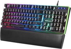 🟢Teclado Gaming H-Mech, 13 Modos RGB y Halo, Reposamuñecas