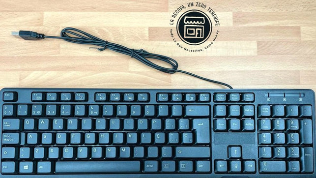 🟢Teclado USB con 12 Teclas Multimedia, Cable de 140cm y Función Plug&Play