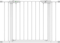 Puertas de Seguridad, 75 -108 cm, Barrera Escalera para Perros, Sin Taladrar, Blanco