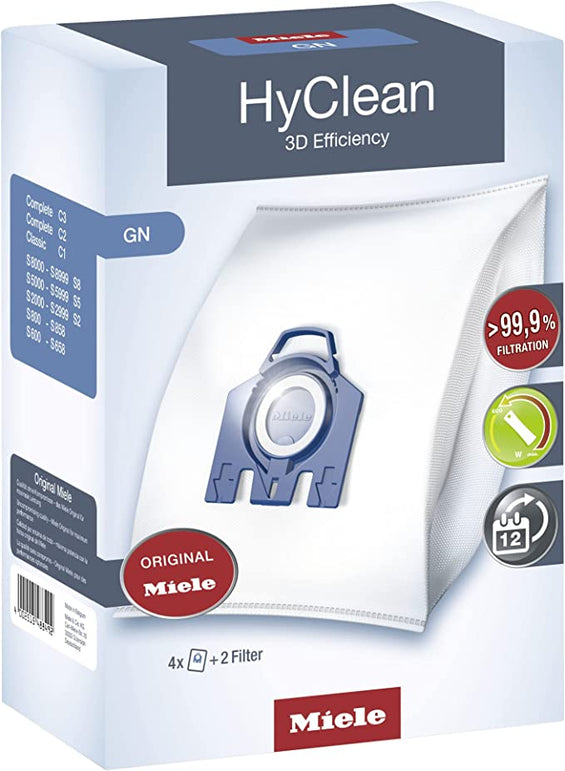 🟢Bolsas HyClean 3D Efficiency G/N, 4 bolsas recogepolvo y 2 filtros