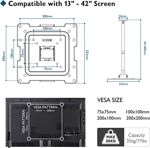 🟢Soporte TV Pared para Televisiones/Monitores Planos.